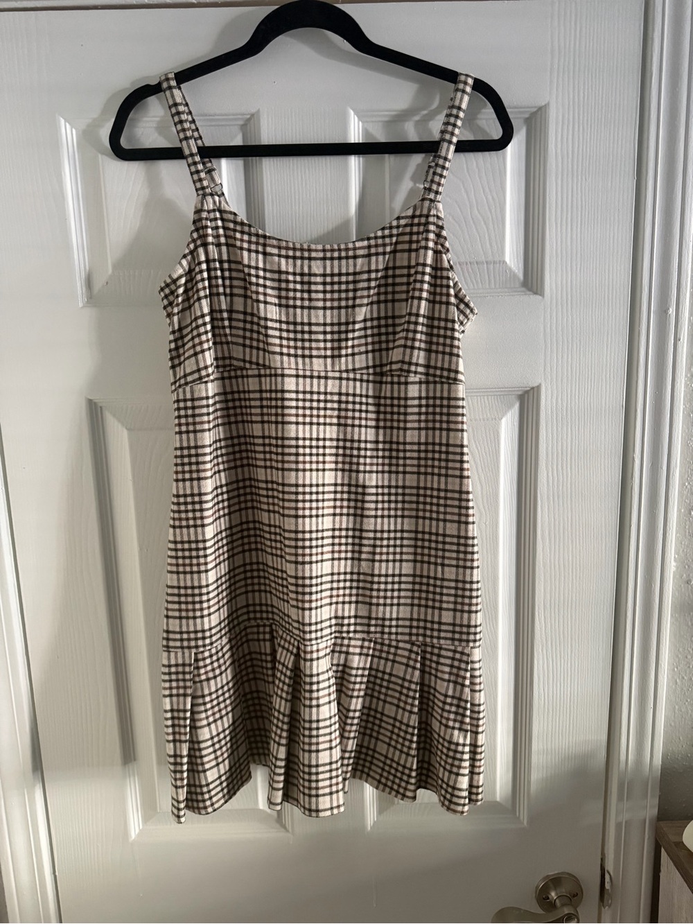 Y2K Hollister Plaid Mini Dress Y2K 90s Pleated L Preppy Academia Grunge Brown